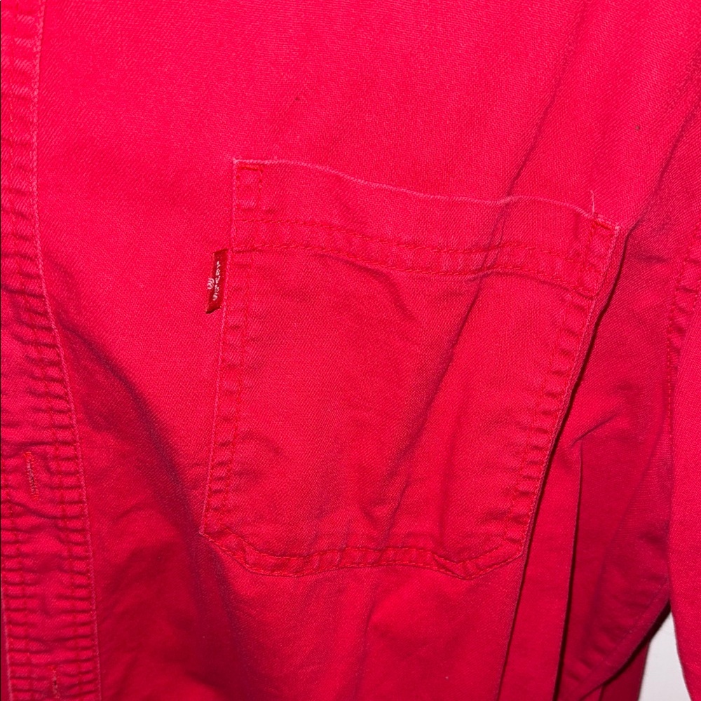 Levi's Red Casual Cotton Button Down Shirt - Picture 5 of 6